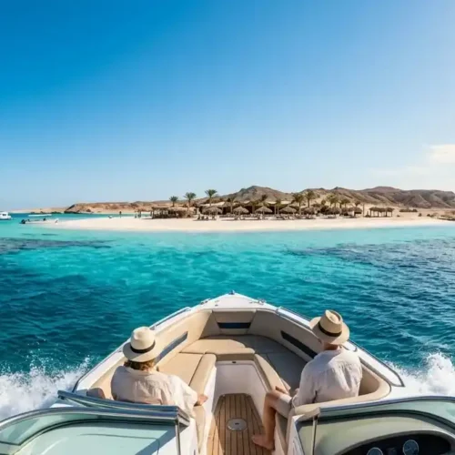 Hula Hula Insel mit Speedboot