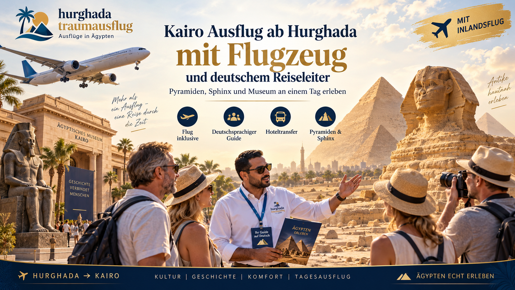Kairo Ausflug ab Hurghada mit Flugzeug und deutschem Reiseleiter 