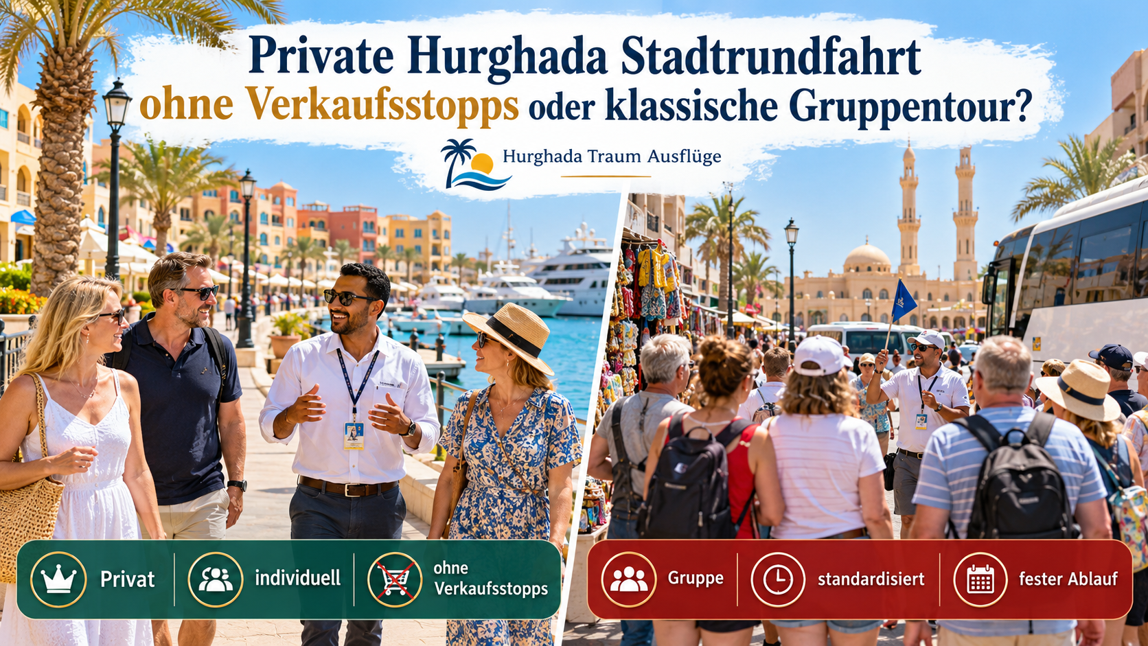 Private Hurghada Stadtrundfahrt ohne Verkaufsstopps oder klassische Gruppentour
