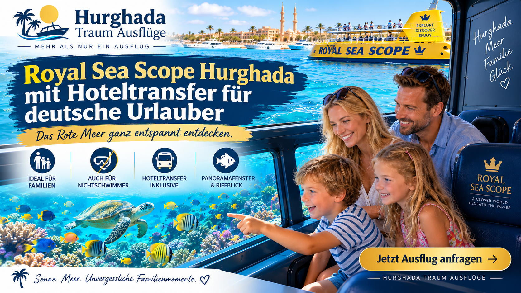 Royal Sea Scope Hurghada mit Hoteltransfer für deutsche Urlauber