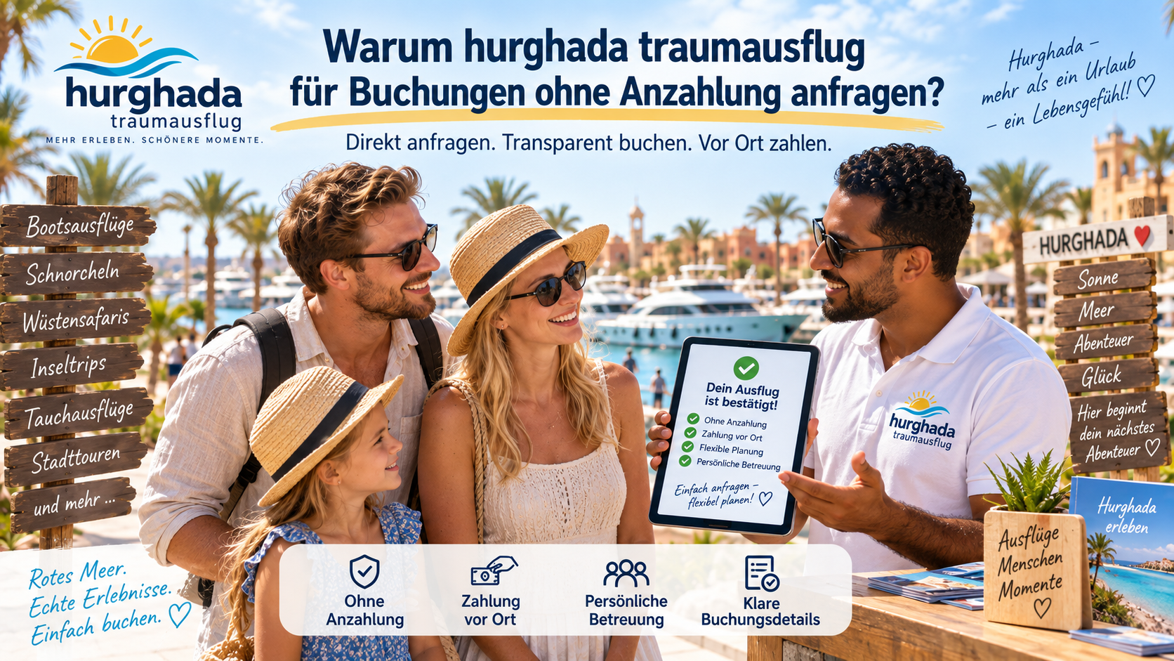 Warum hurghada traumausflug für Buchungen ohne Anzahlung anfragen