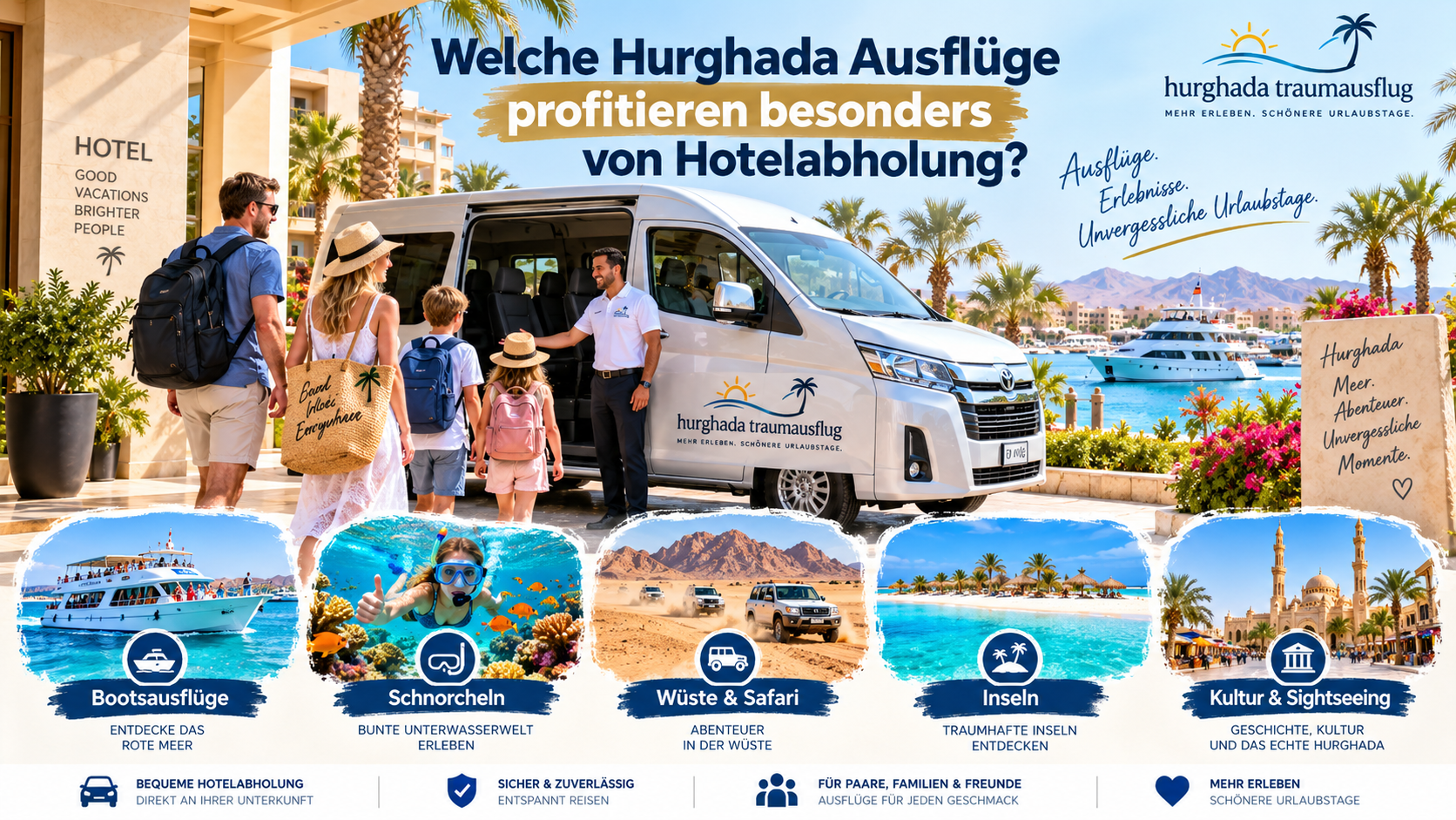 Welche Hurghada Ausflüge profitieren besonders von Hotelabholung