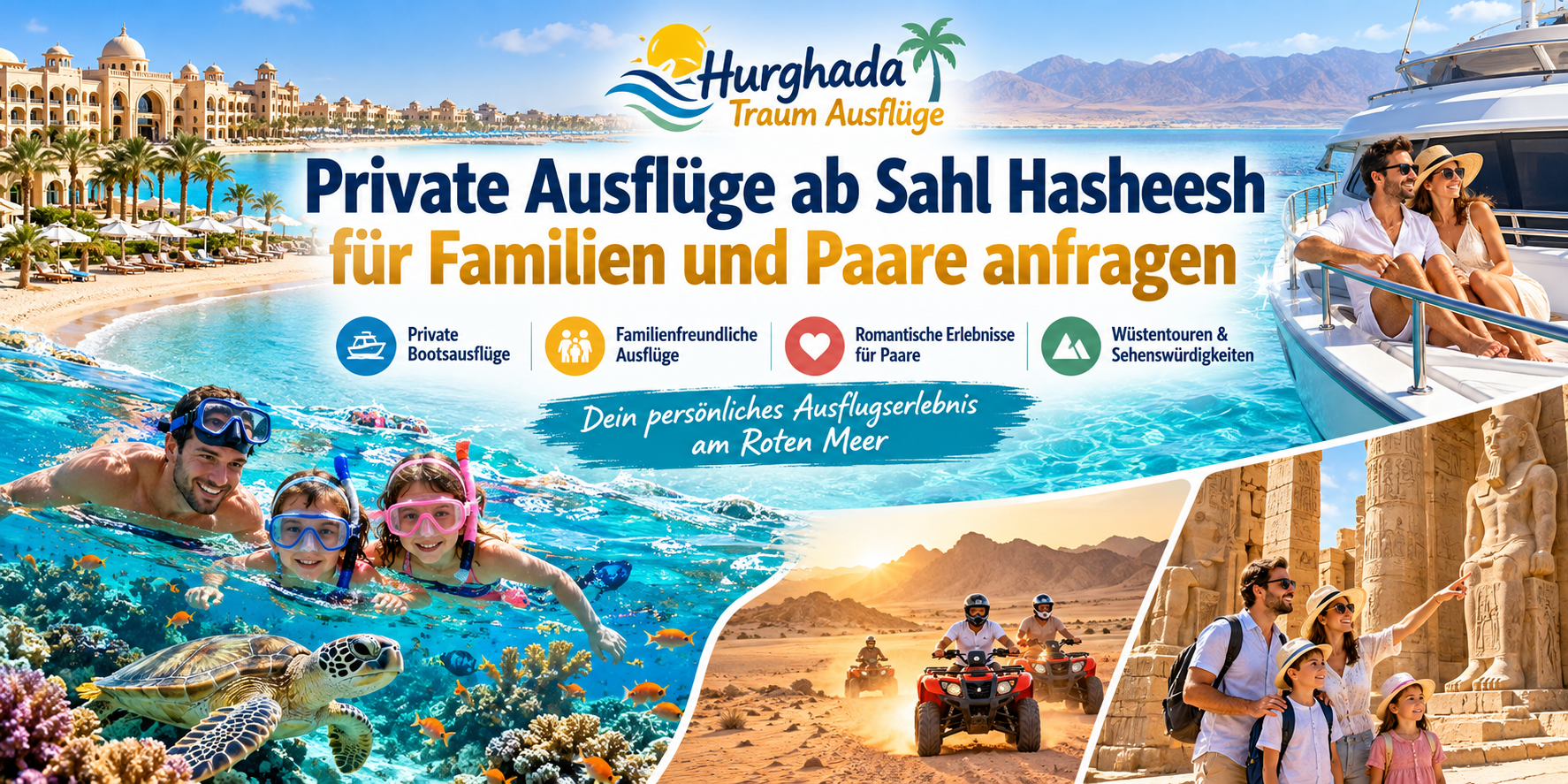 Private Ausflüge ab Sahl Hasheesh für Familien und Paare anfragen