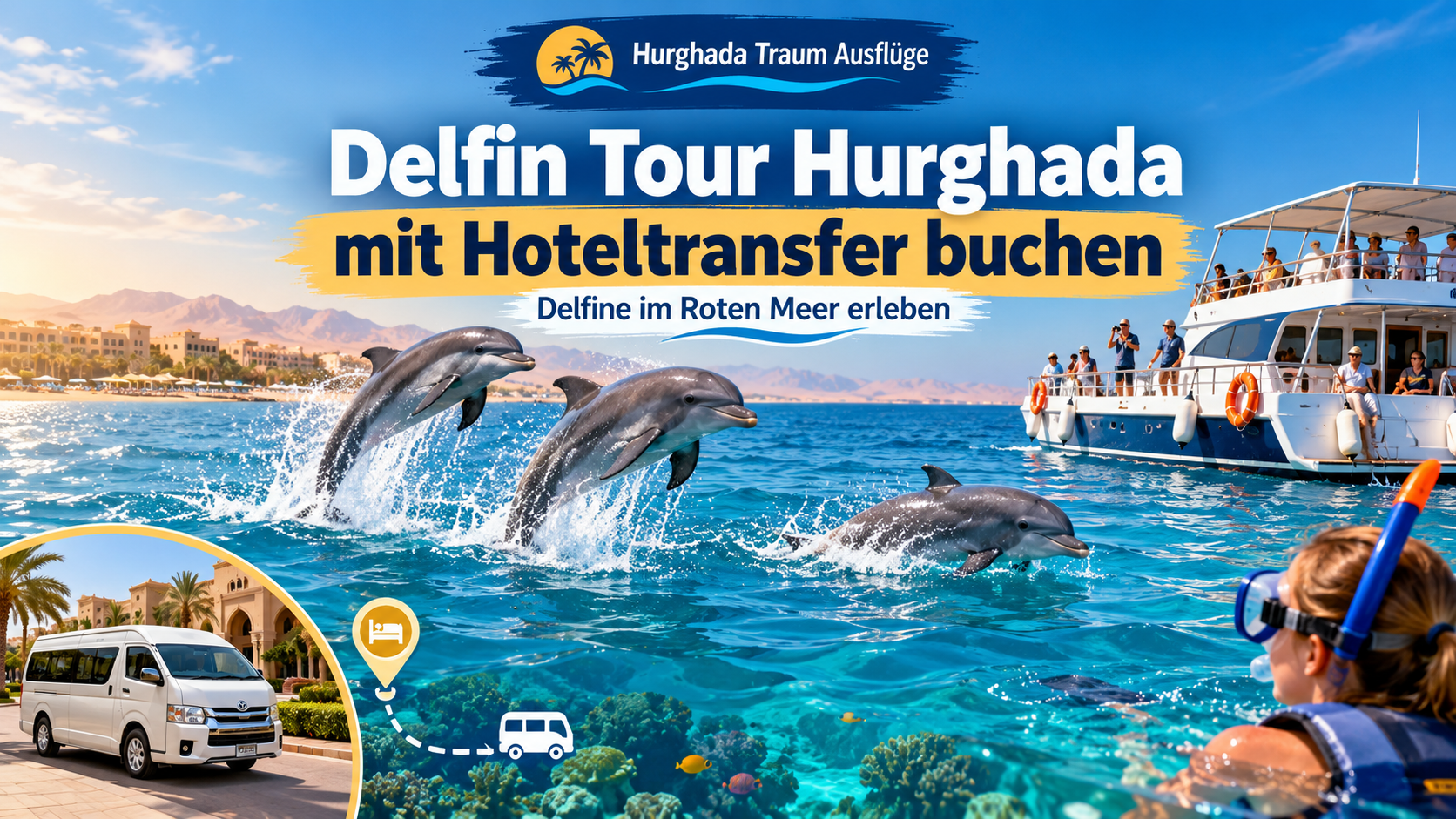 Delfin Tour Hurghada mit Hoteltransfer buchen &ndash; Delfine im Roten Meer erleben