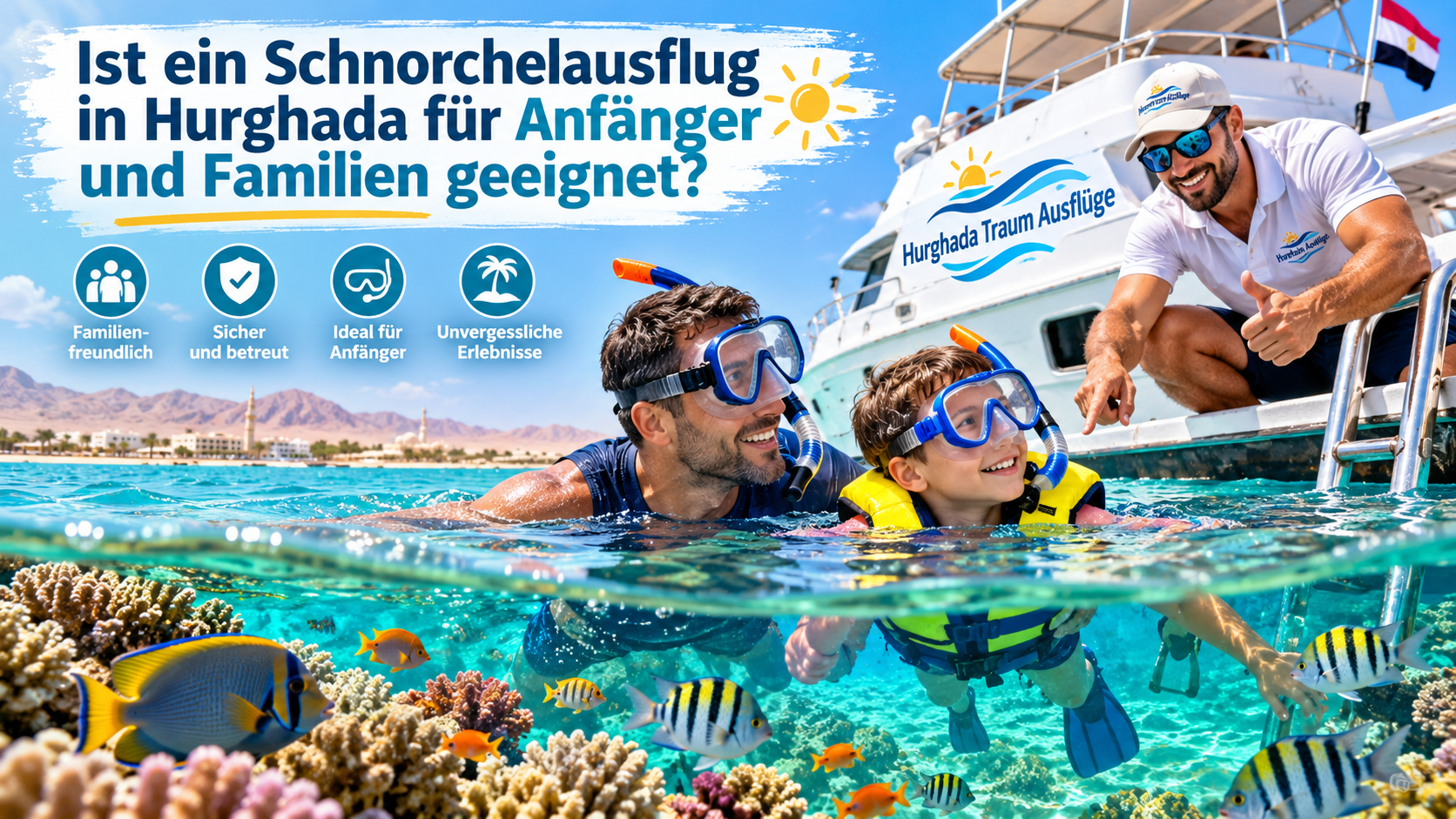 Ist ein Schnorchelausflug in Hurghada für Anfänger und Familien geeignet
