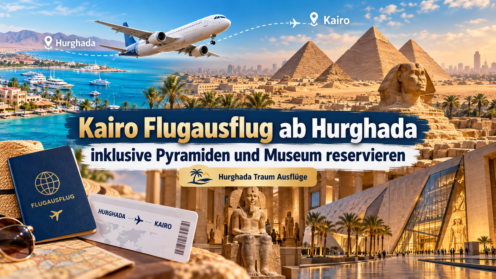 Kairo Flugausflug ab Hurghada inklusive Pyramiden und Museum reservieren