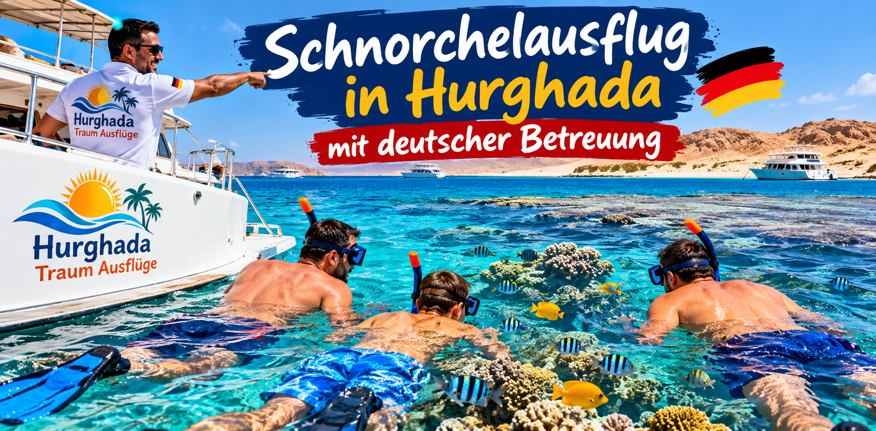 Schnorchelausflug in Hurghada mit deutscher Betreuung