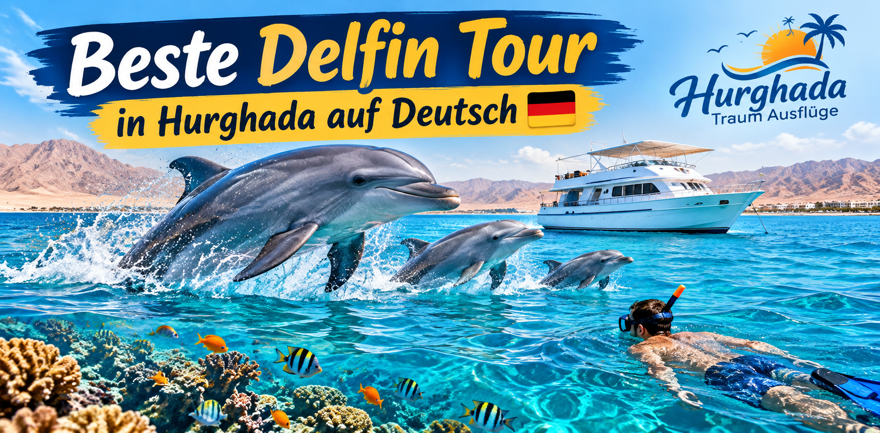 beste Delfin Tour in Hurghada auf Deutsch